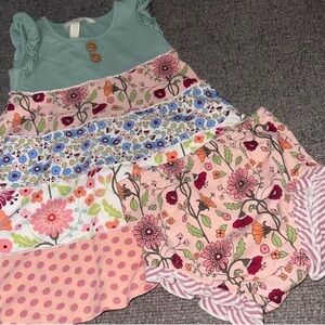 Matilda Jane Happy and Free High Tide Floral Polka Dot Striped Kids Dress 18-24